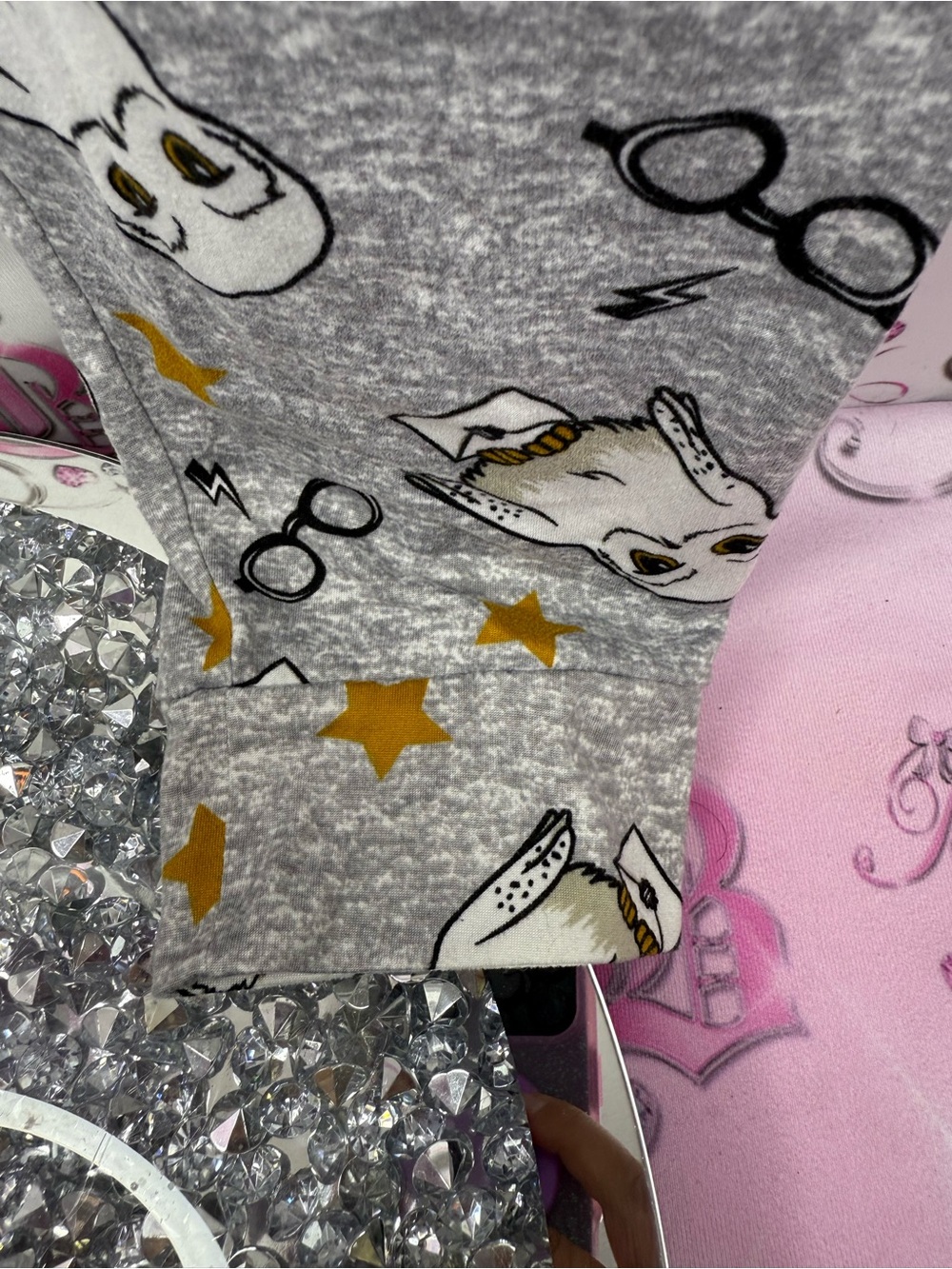Harry Potter pants joggers pj stretchy soft Gray Owl Print Jogger Sweatpants - Picture 9 of 16